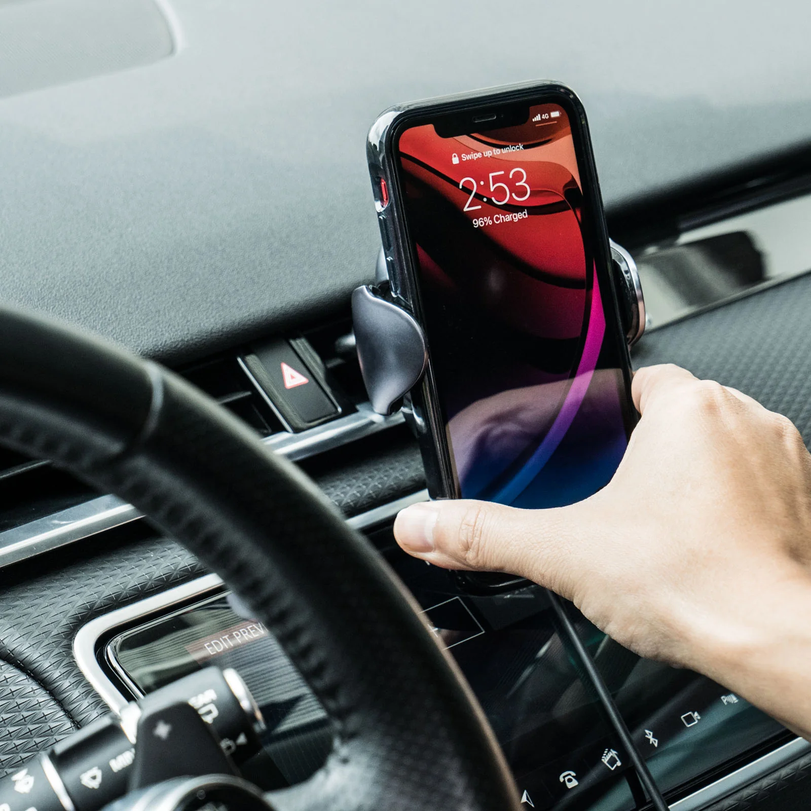 Handsfree 15W Wireless Car Charger Chrome - Image 3